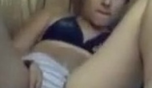 Brunette rubbing her pussy on webcam