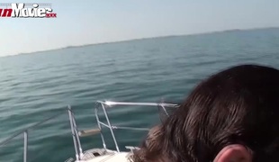 Chubby Granny Team-fucked on the boat