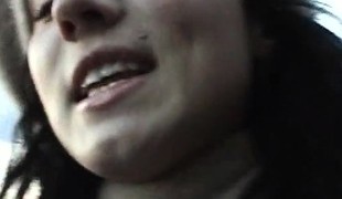 Hot blond Bree strokes her driver's cock through his pants during the time that on a road trip in Hungary